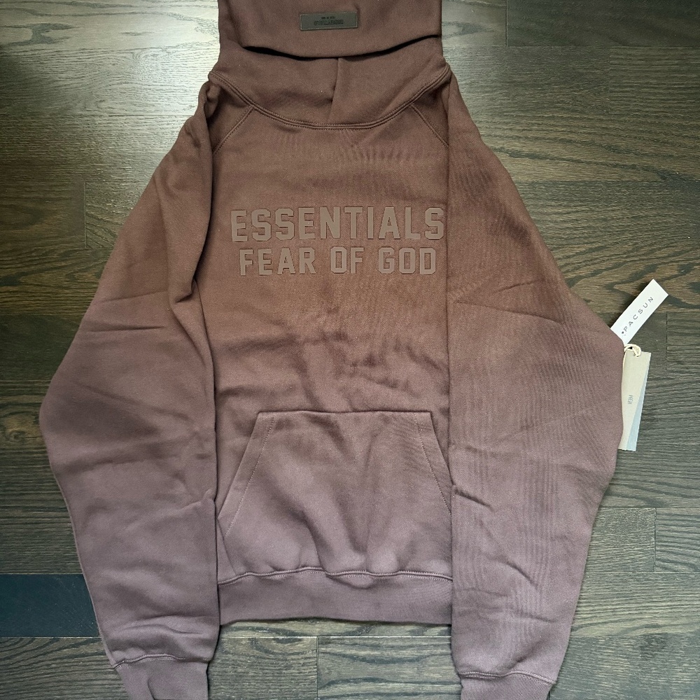 Fear of God Essential’s Plum Hoodie New With Tags Size Large